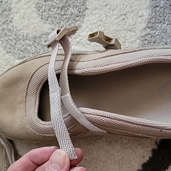 Ryka mule sneaker slipon 9 womens light tan suede textile adjustable comfy - Picture 8 of 9